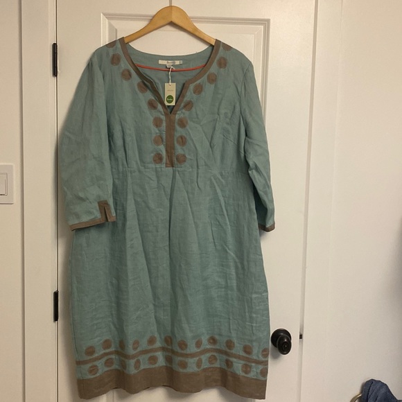 BODEN UK Linen Dress. US 18. Lined. NWT - Picture 2 of 8